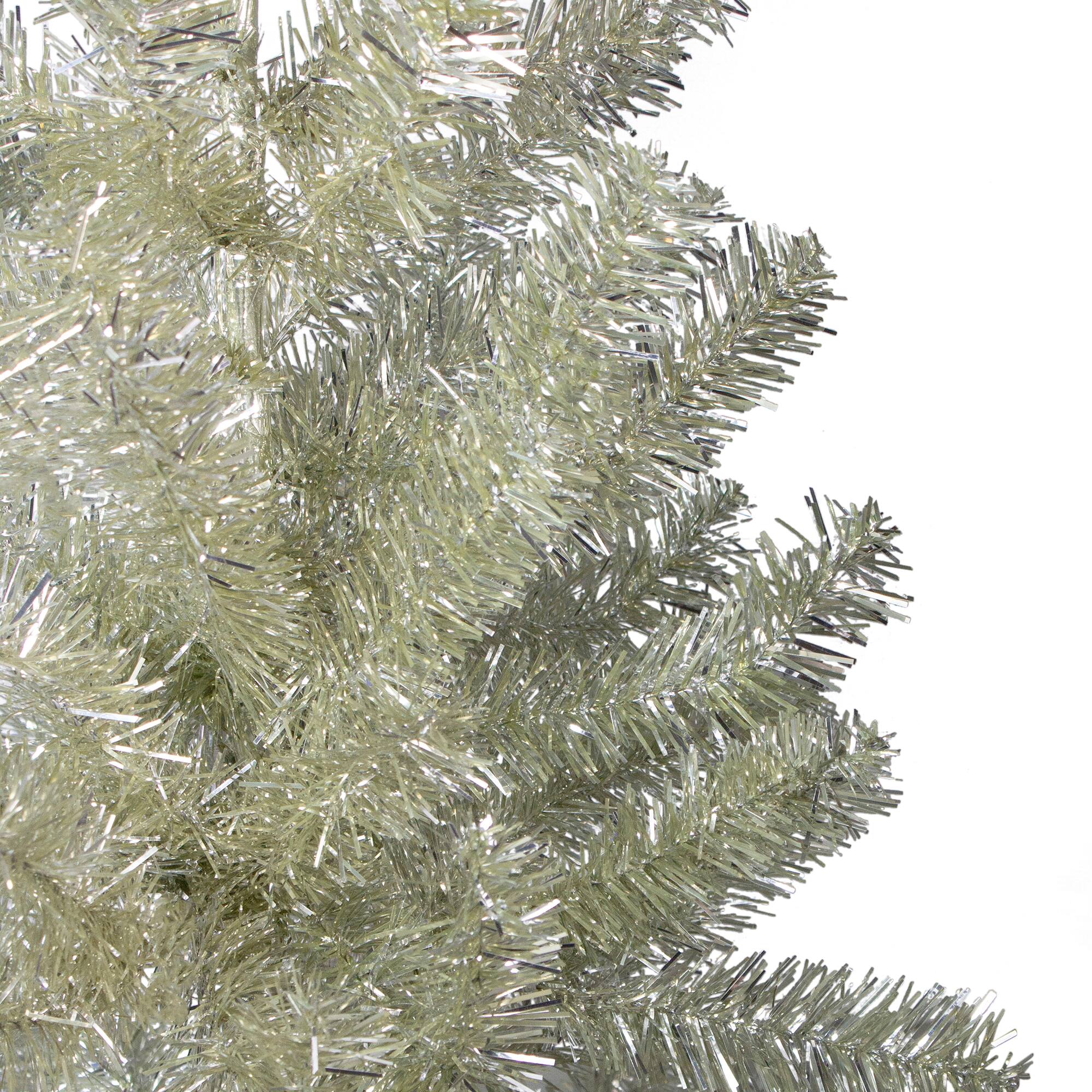 3ft. Unlit Metallic Platinum Tinsel Artificial Christmas Tree